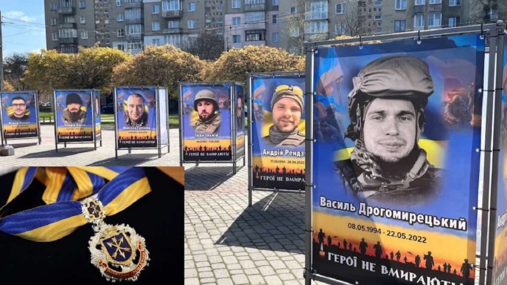 Фотоколаж / Трьом загиблим захисникам присвоєно звання “Почесний громадянин Калуської громади”